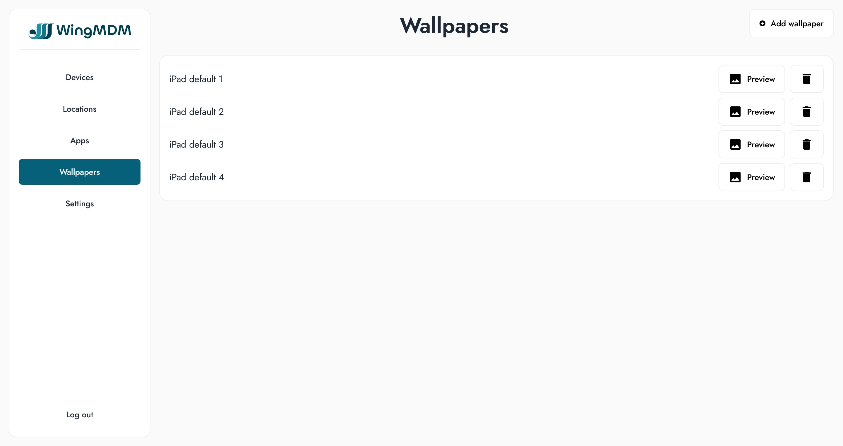 Wallpapers page